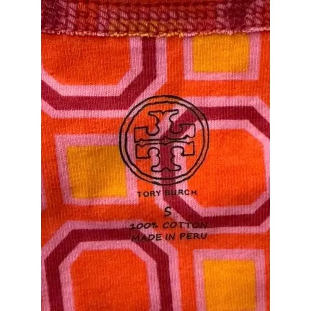 NWOT Tory Burch Louis T-shirt Geometric Vivid Orange Octagon Women's sz. S